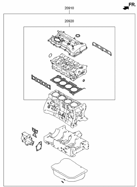2014 Hyundai Tucson Engine Gasket Kit Diagram 1
