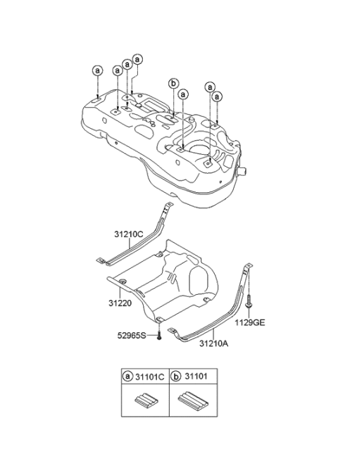 2014 Hyundai Tucson Pad-Fuel Tank Diagram for 31101-2S101