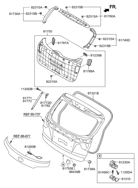 2014 Hyundai Tucson Tail Gate Trim Diagram