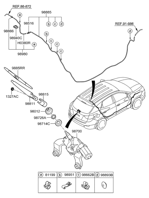 2014 Hyundai Tucson Rear Wiper & Washer Diagram