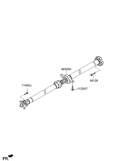 2021 Hyundai Santa Fe Shaft Assembly-PROPELLER Diagram for 49300-2S500