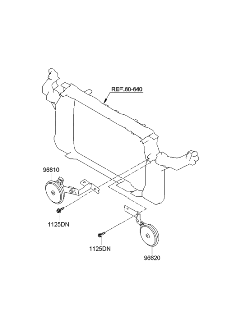 2014 Hyundai Tucson Horn Assembly-High Pitch Diagram for 96620-2S900