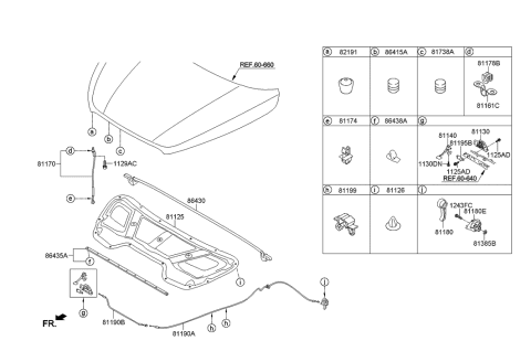 2014 Hyundai Tucson Hood Trim Diagram