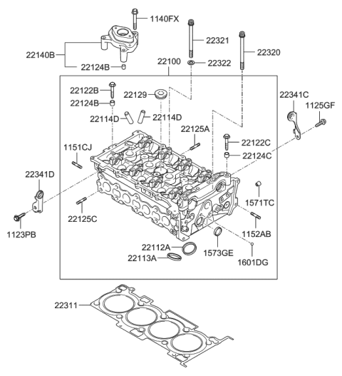 2014 Hyundai Tucson Cylinder Head Diagram 1