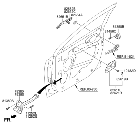 2014 Hyundai Tucson Cover-Front Door Outside Handle,Passenger Diagram for 82662-2S010