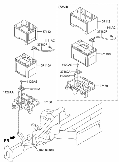 2014 Hyundai Tucson Battery Sensor Assembly Diagram for 37180-2S600