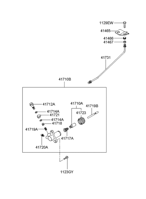 2006 Hyundai Accent Old Body Style Clutch Release Cylinder (MTA) Diagram