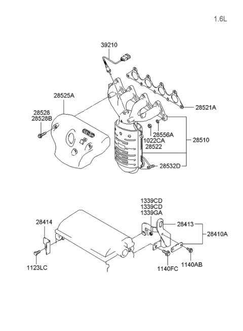 2022 Hyundai Palisade Sensor Assembly-Oxygen Diagram for 39210-22610
