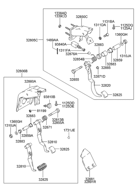 2002 Hyundai Accent Clip Diagram for 14891-00501