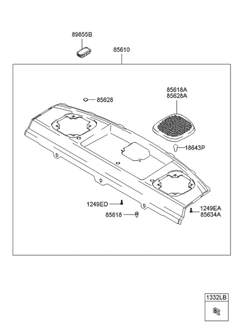 2002 Hyundai Accent Rear Package Tray Diagram