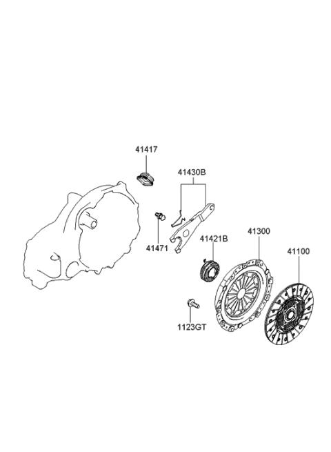 2003 Hyundai Accent Disc Assembly-Clutch Diagram for 41100-22665