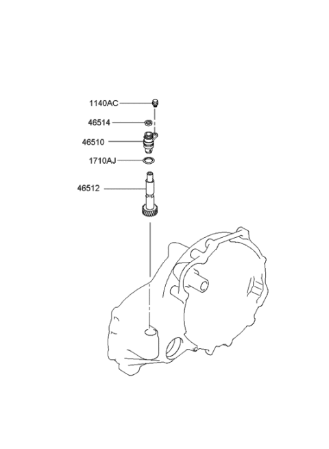 2006 Hyundai Accent Old Body Style Speedometer Driven Gear (MTA) Diagram