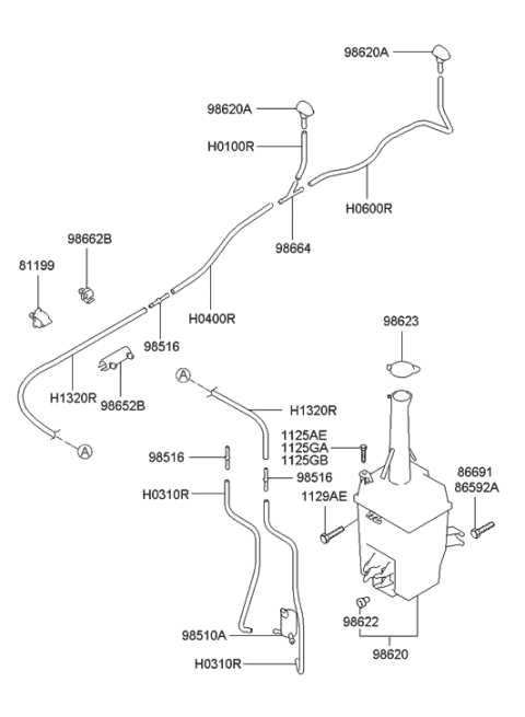 2003 Hyundai Accent Windshield Washer Diagram