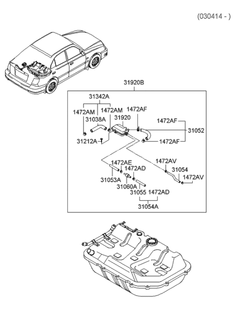 1999 Hyundai Accent New Body Style Fuel Tank Diagram 5