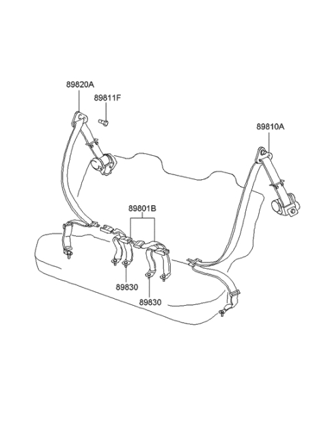 2005 Hyundai Accent Rear Seat Belt Diagram