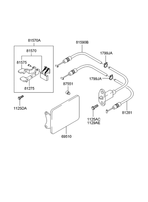 1999 Hyundai Accent Fuel Filler Door Diagram