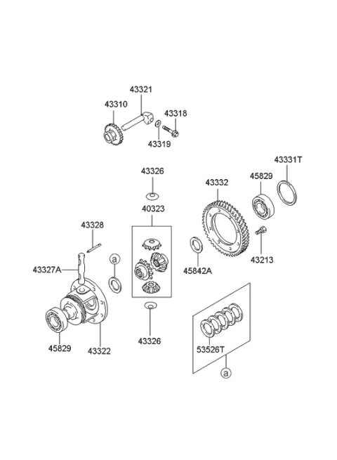 2005 Hyundai Accent Gear-Differential Drive Diagram for 43332-28300