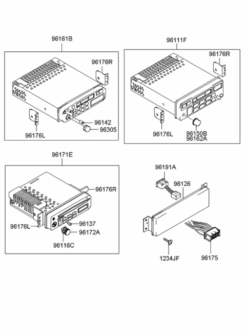 2000 Hyundai Accent Wire-Extension Radio Diagram for 96110-25A00