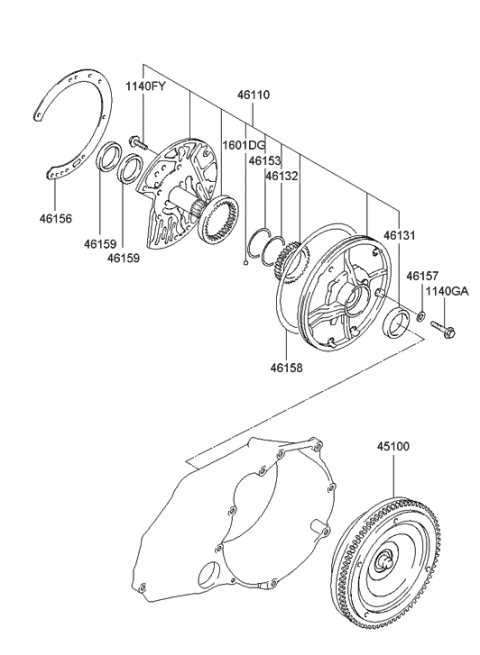 2005 Hyundai Accent Old Body Style Oil Pump & TQ/Conv-Auto Diagram