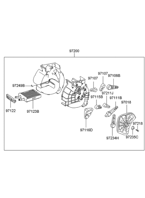 1999 Hyundai Accent Heater System-Heater Unit Diagram