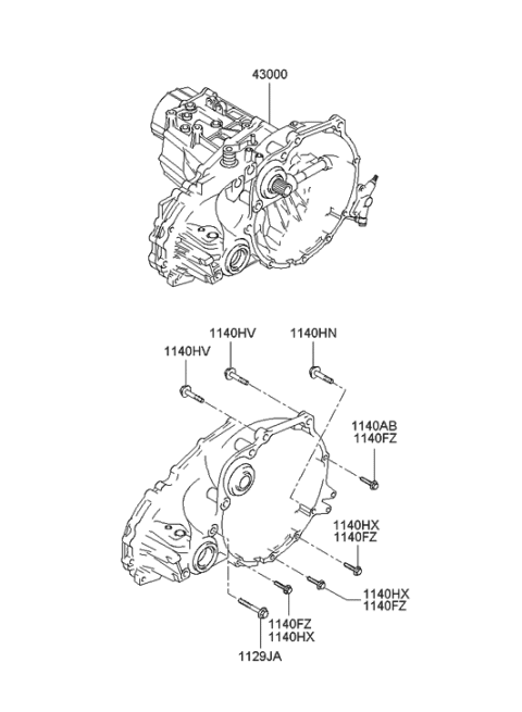 2006 Hyundai Accent Old Body Style Transaxle (MTA) Diagram