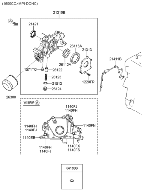 1999 Hyundai Accent Front Case Diagram 2