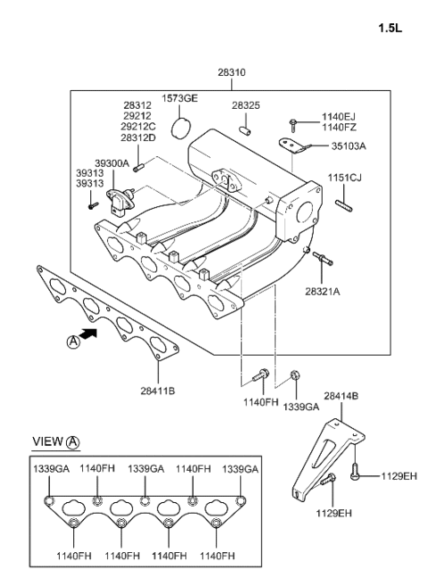 2005 Hyundai Accent Old Body Style Intake Manifold Diagram 1