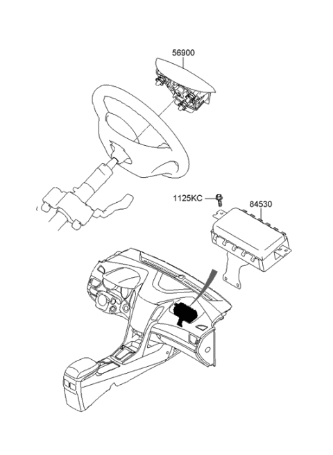 2008 Hyundai Tiburon Module Assembly-Steering Wheel Air Bag Diagram for 56900-A5500-RY