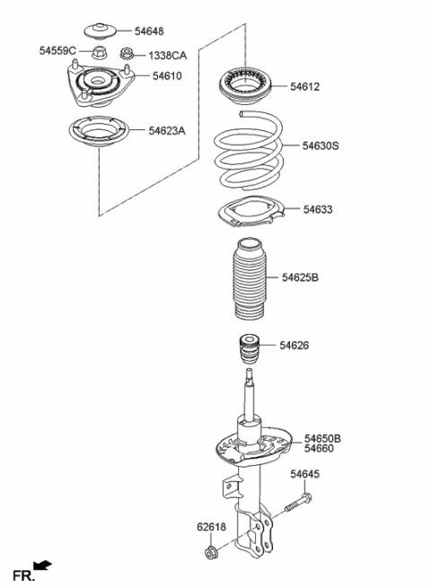 2014 Hyundai Elantra GT Front Spring & Strut Diagram