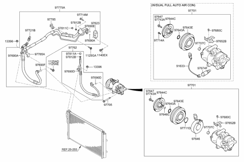 2007 Hyundai Tiburon Clip-Aircon Cooler Line Diagram for 97785-3X000