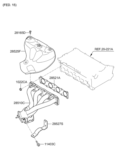 2014 Hyundai Elantra GT Exhaust Manifold Diagram 1