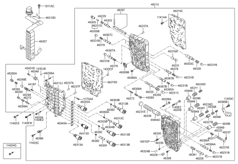 2013 Hyundai Elantra GT Transmission Valve Body Diagram 1