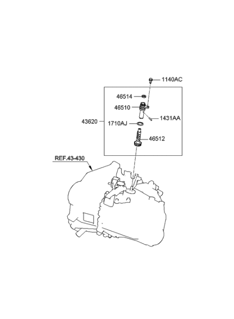 2007 Hyundai Tiburon Gear-Speedometer Driven Diagram for 43624-28050