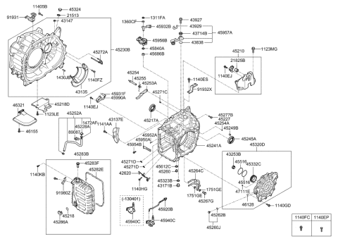 2013 Hyundai Elantra GT Nut Diagram for 43171-26000