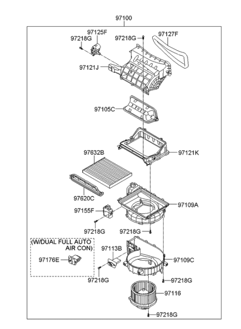 2013 Hyundai Elantra GT Heater System-Heater & Blower Diagram 2