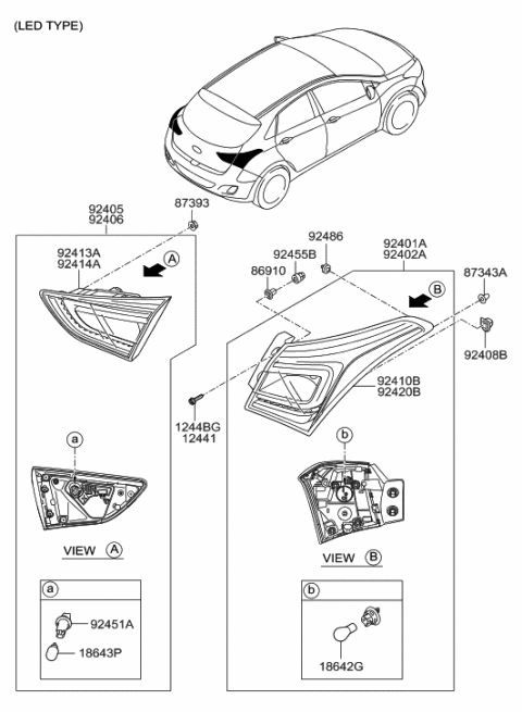 2013 Hyundai Elantra GT Rear Combination Lamp Diagram 2