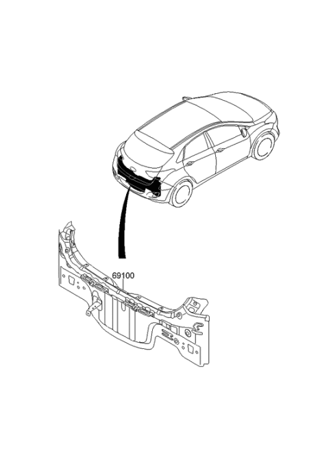2013 Hyundai Elantra GT Back Panel & Trunk Lid Diagram
