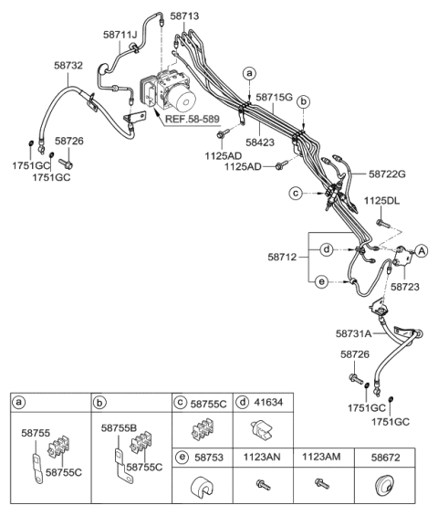 2013 Hyundai Elantra GT Brake Fluid Line Diagram 1