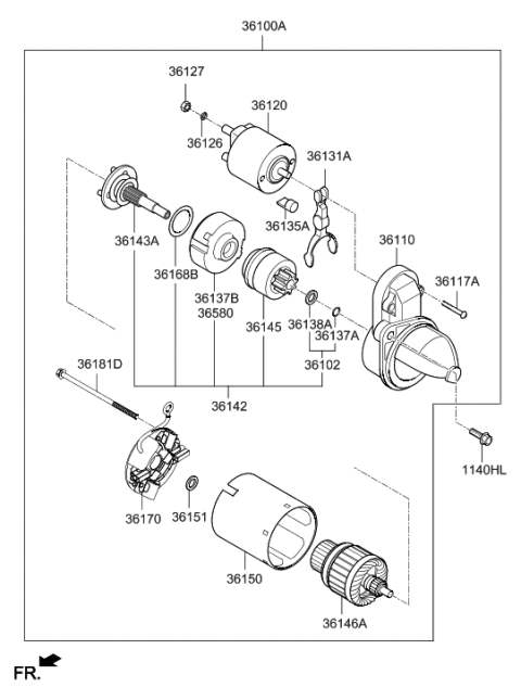 2013 Hyundai Elantra GT Starter Diagram 1