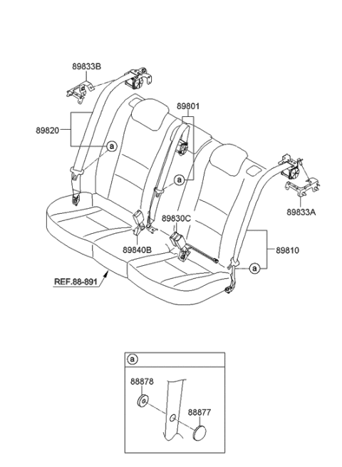 2013 Hyundai Elantra GT Rear Seat Belt Diagram