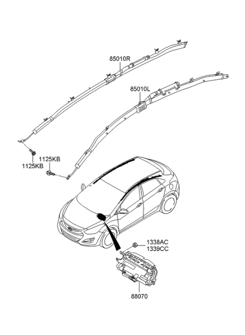 2007 Hyundai Tiburon Module Assembly-Knee Air Bag Diagram for 56970-A5100-VYF
