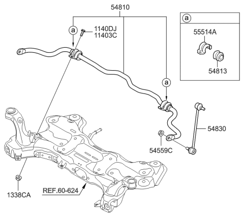 2013 Hyundai Elantra GT Front Suspension Control Arm Diagram