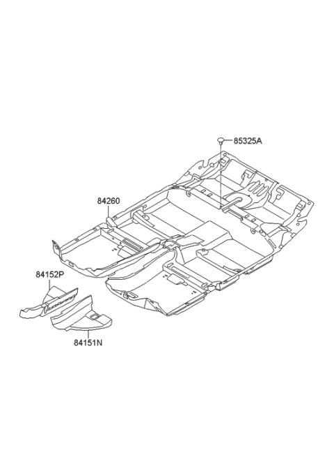 2013 Hyundai Elantra GT Carpet Assembly-Floor Diagram for 84260-A5205-RY