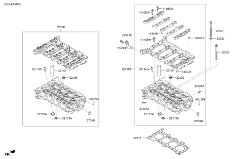 2014 Hyundai Elantra GT Cylinder Head Diagram 1