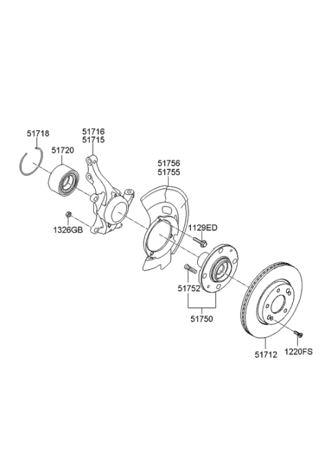 2014 Hyundai Elantra GT Front Axle Diagram