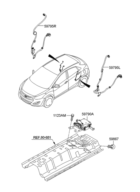 2014 Hyundai Elantra GT Wiring-E.P.B Connect Extension,LH Diagram for 59795-A5000