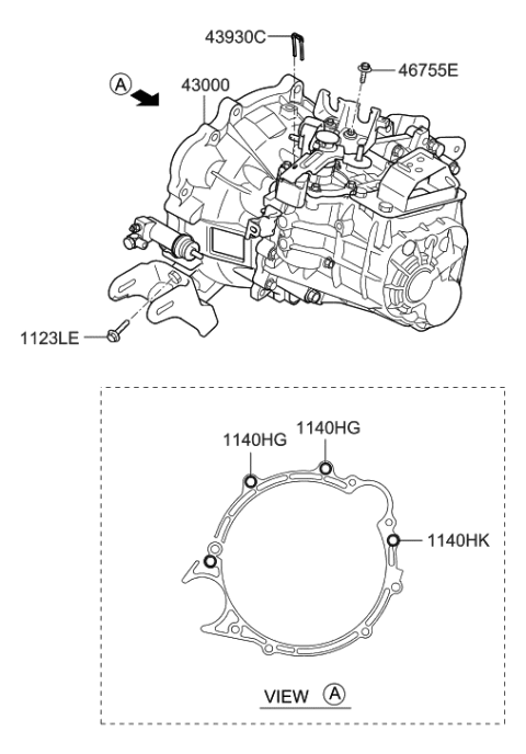 2014 Hyundai Elantra GT Transaxle Assy-Manual Diagram