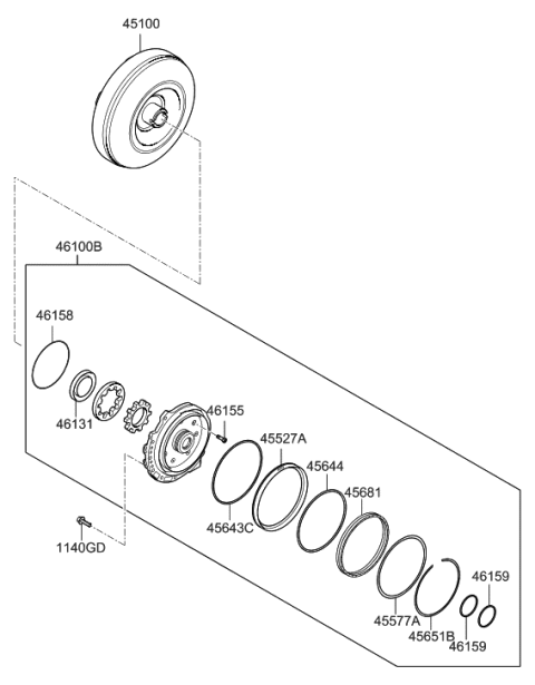 2013 Hyundai Elantra GT Oil Pump & TQ/Conv-Auto Diagram 1