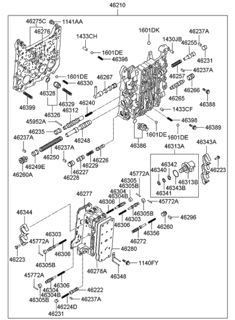 2005 Hyundai Sonata New Body Style (Korean) Transmission Valve Body Diagram 2