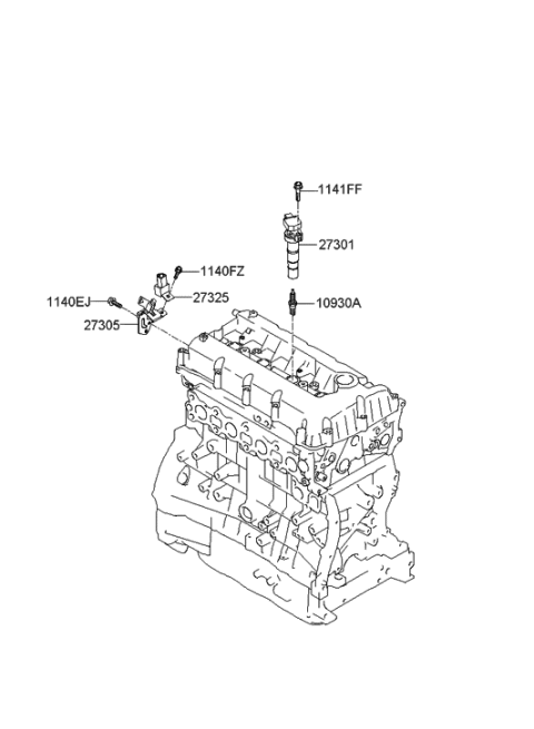 2005 Hyundai Sonata Spark Plug & Cable Diagram